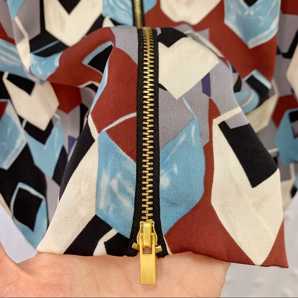 Diane Von Furstenberg Silk Geo Print Dress - Picture 5 of 6